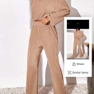 SHEIN Please blouse and pants beige color *NEW NEVER WORN